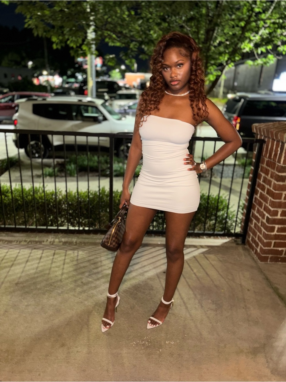 Strapless Bodycon Mini Dress in white
